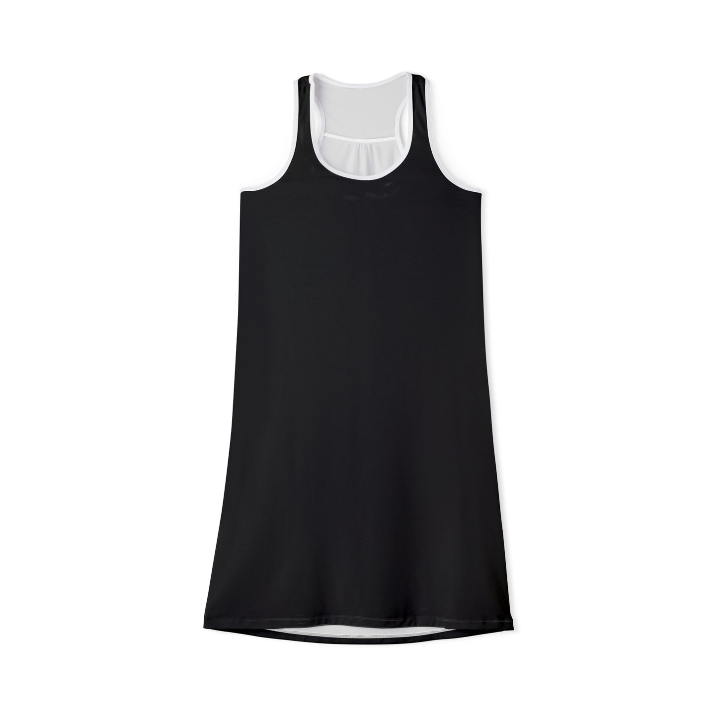 All Black Chic Women's Racerback Dress, Summer Fashion, Casual Wear, Beach Cover-Up, Everyday Dress
