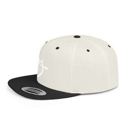MJ white Stylish Flat Bill Snapback Hat for Everyday Wear, Embroidered Cap, Streetwear Accessory, Gift for Him/Her, Trendy Headwear