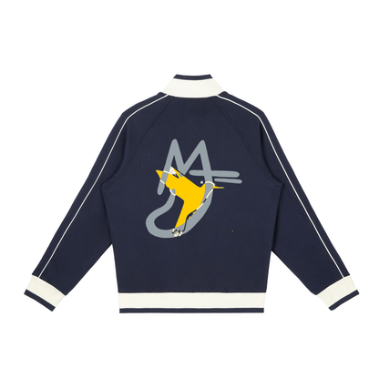 Color Block Raglan Sleeve Zip Track Jacket