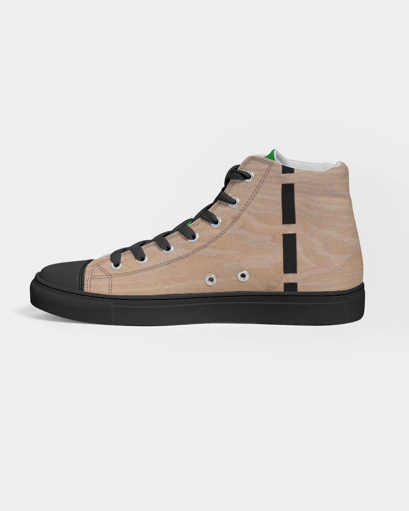 Freeport ,Woodgrain  Men's Hightop Canvas Shoe - Black