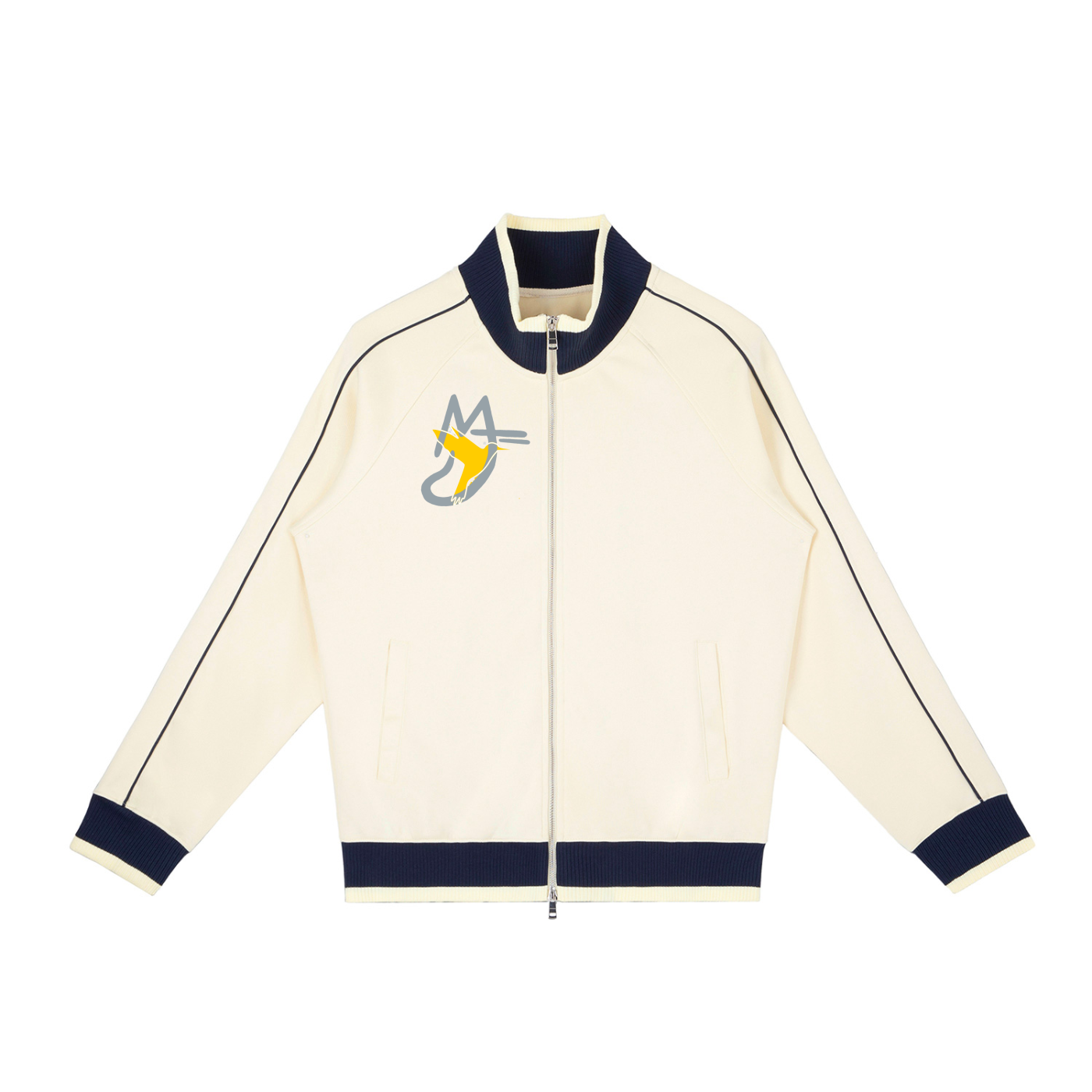 Color Block Raglan Sleeve Zip Track Jacket