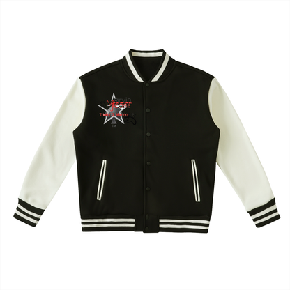 Two-Tone Fleeced Varsity Jacket