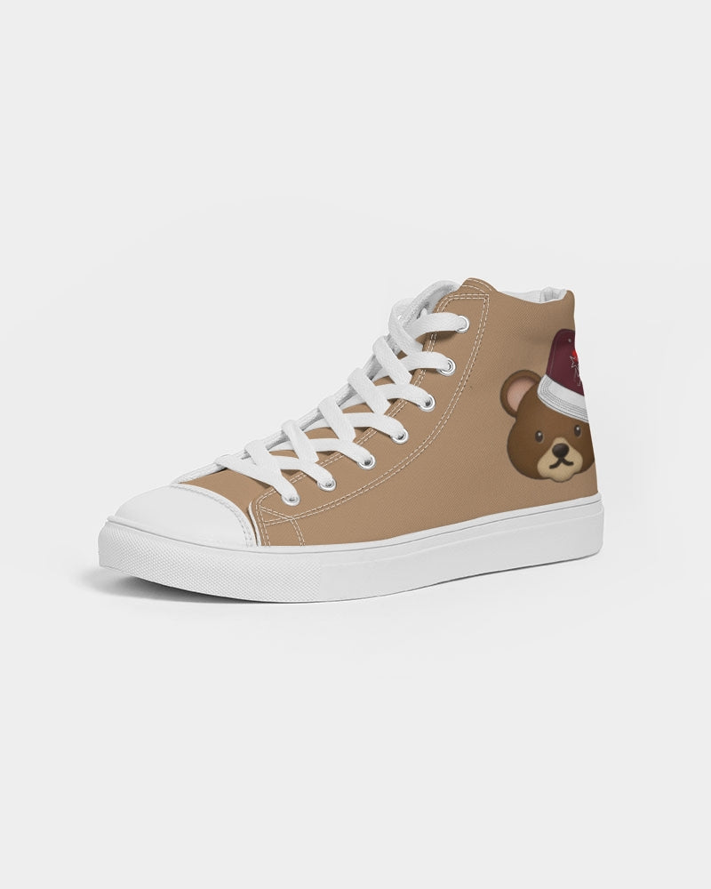 Bear cap white tip Men's Hightop Canvas Shoe
