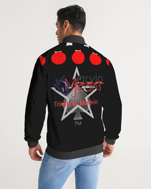Marvin Jeans be the BRAND wear the BRAND  Men's All-Over Print Stripe Sleeve Track Jacket