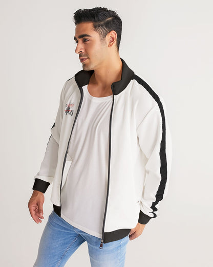 Deluxe Logo's Men's All-Over Print Stripe Sleeve Track Jacket