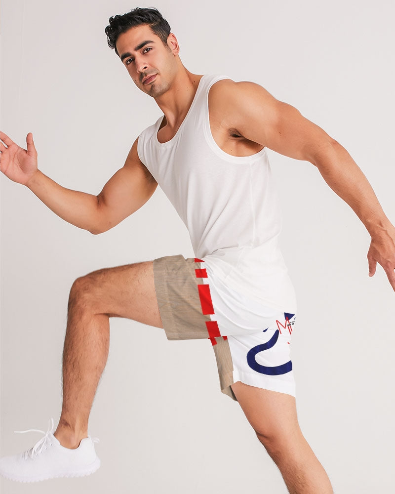 Woodgrain red Men's All-Over Print Jogger Shorts