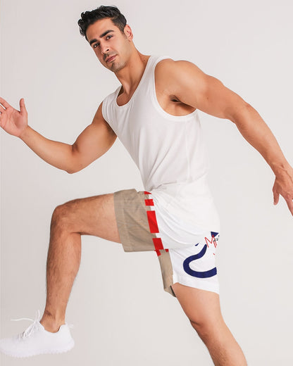 Woodgrain red Men's All-Over Print Jogger Shorts
