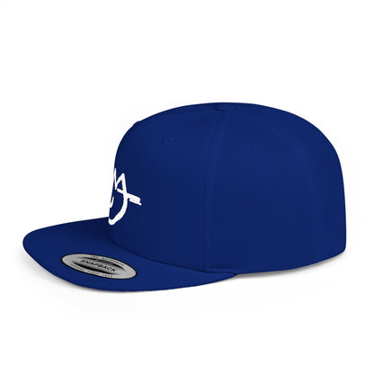 MJ white Stylish Flat Bill Snapback Hat for Everyday Wear, Embroidered Cap, Streetwear Accessory, Gift for Him/Her, Trendy Headwear