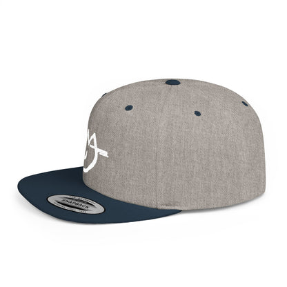 MJ white Stylish Flat Bill Snapback Hat for Everyday Wear, Embroidered Cap, Streetwear Accessory, Gift for Him/Her, Trendy Headwear