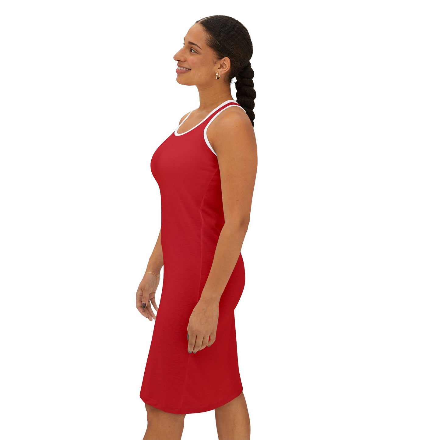 Summer Nights Dark Red Women's Racerback Summer Dress - Sporty, Casual Chic for Beach, BBQ, Travel, or Everyday Wear, Perfect for Gifts and Vacations