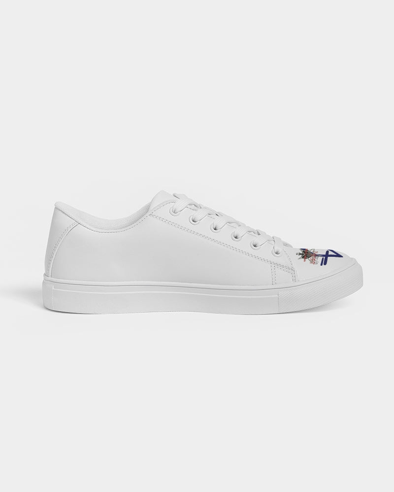 All white 100 Faux-Leather Sneaker