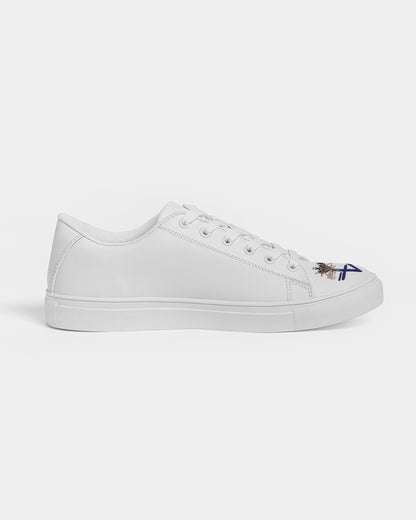 All white 100 Faux-Leather Sneaker