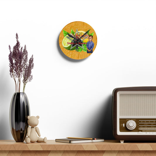 Gator Yellow Luxury Designer Acrylic Wall Clock