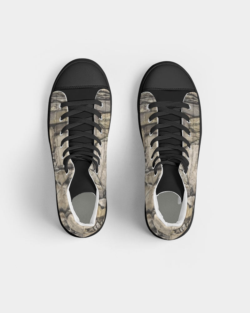 Stone black Men's Hightop Canvas Shoe - Black