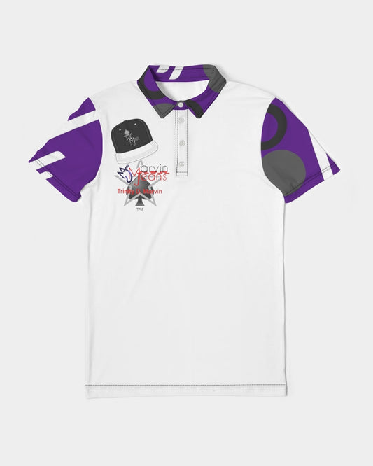 Marvin Jeans be the BRAND wear the BRAND  Men's All-Over Print Slim Fit Short Sleeve Polo