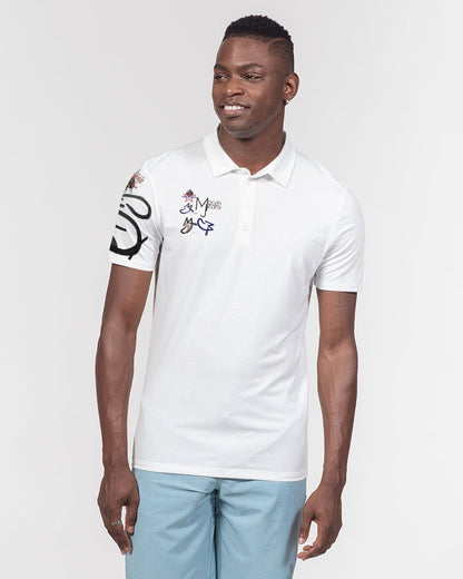 Logo's 1.0 Men's All-Over Print Slim Fit Short Sleeve Polo