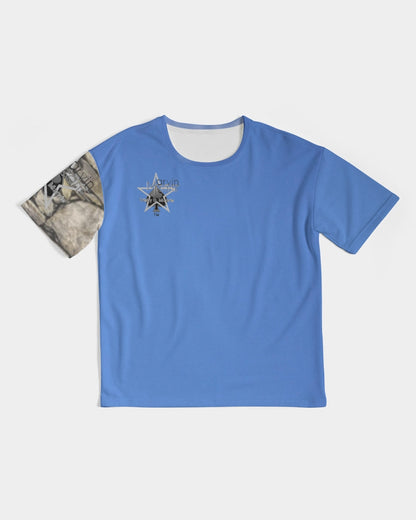 Kingly Blue  Men's All-Over Print Premium Heavyweight Tee