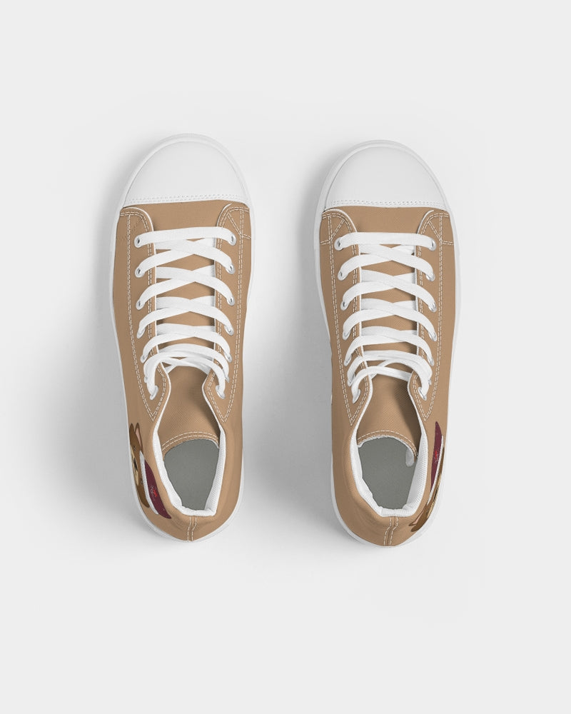 Bear cap white tip Men's Hightop Canvas Shoe
