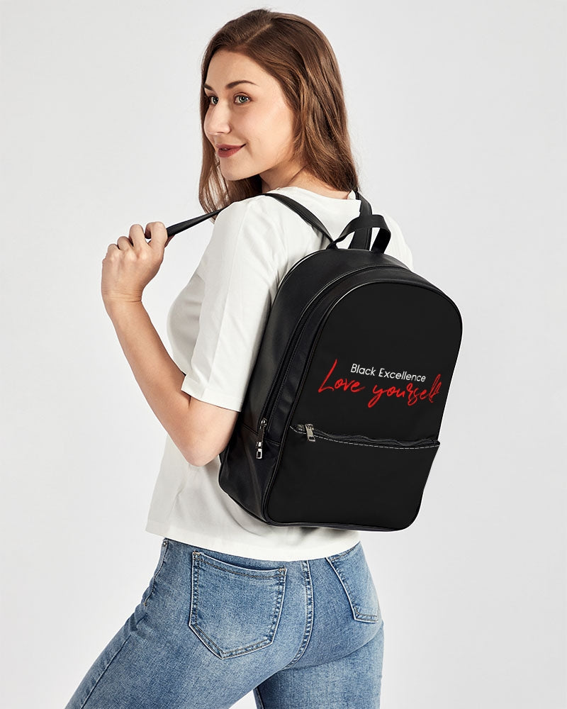 Black Excellence Classic Faux Leather Backpack