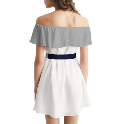 MJ mix by Trinity D. Marvin and Marvin Jeans  Women's All-Over Print Off-Shoulder Dress