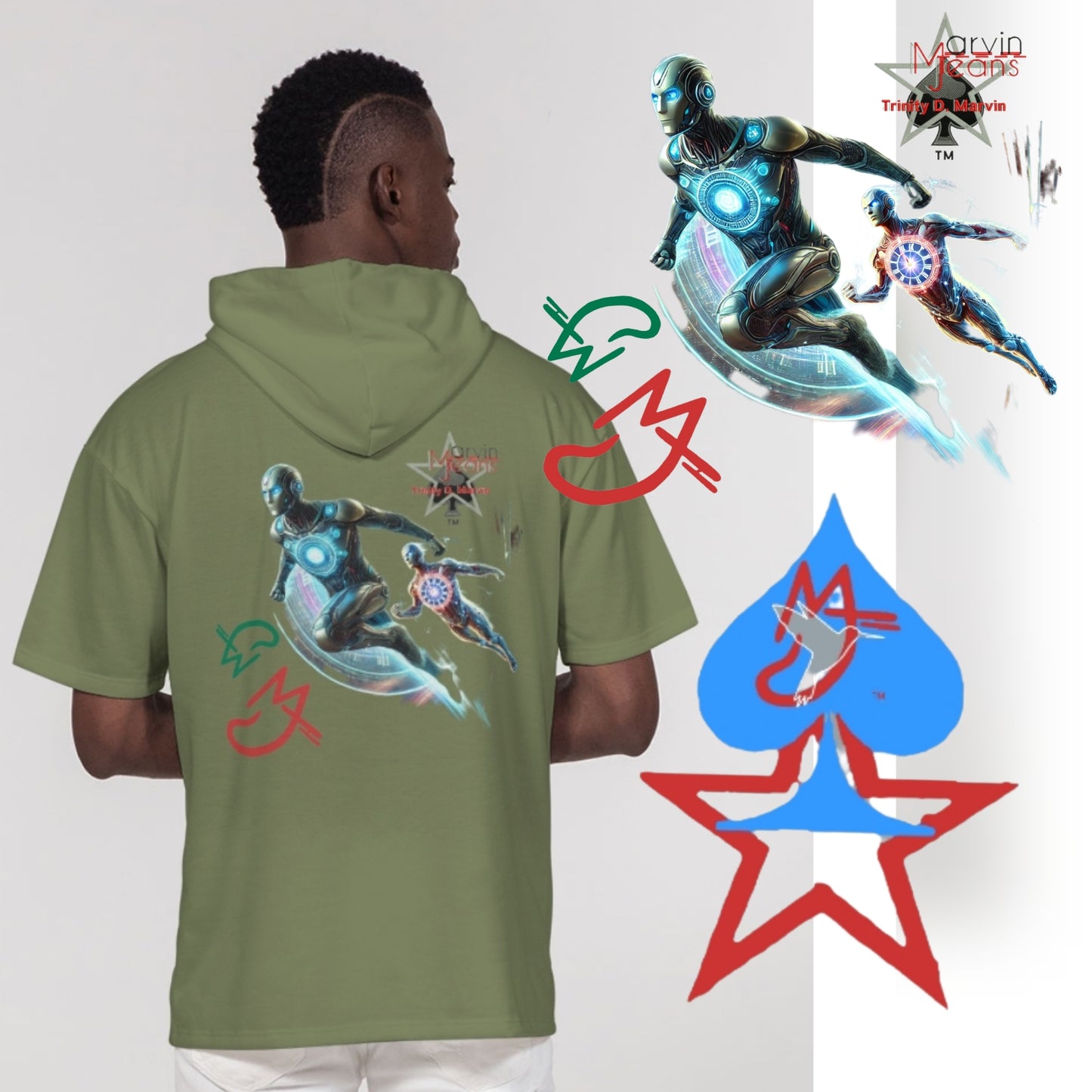 It's the BRAND for me Men's All-Over Print Premium Heavyweight Short Sleeve Hoodie