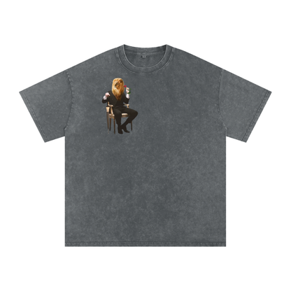 Snow Washed Oversized Cotton T-Shirt