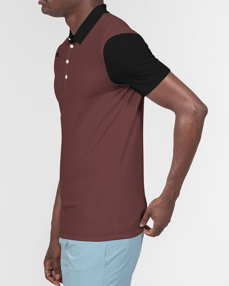 "Blackwood" Men's All-Over Print Slim Fit Short Sleeve Polo