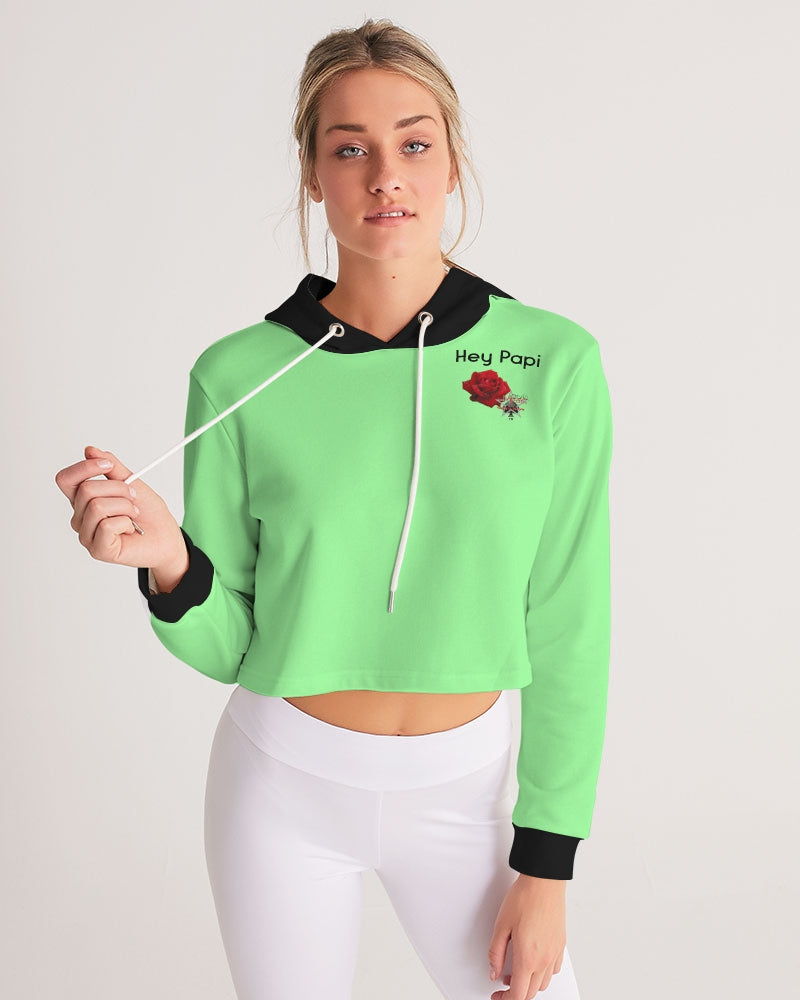 Hey Papi Women's All-Over Print Cropped Hoodie