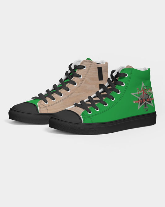 Freeport ,Woodgrain  Men's Hightop Canvas Shoe - Black