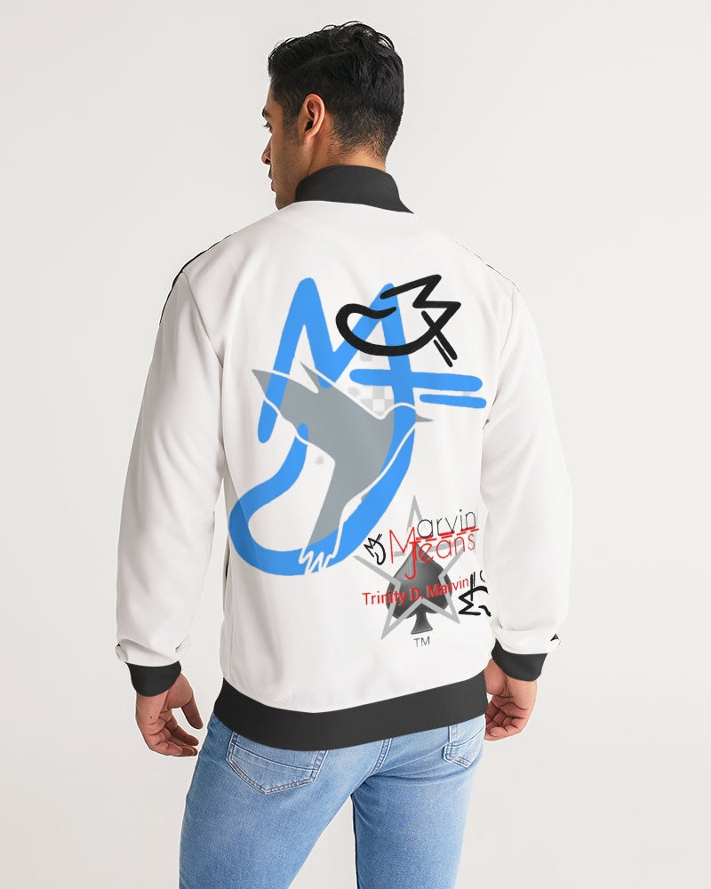 Deluxe Logo's Men's All-Over Print Stripe Sleeve Track Jacket