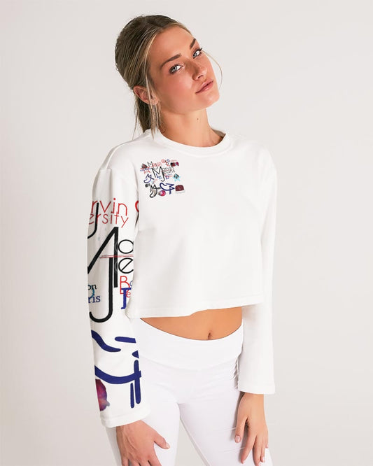 Logo's  Women's All-Over Print Cropped Sweatshirt