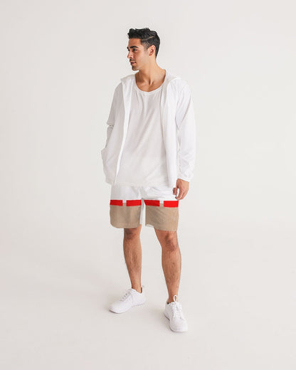 Woodgrain red Men's All-Over Print Jogger Shorts