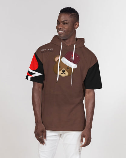 Bear cap Men's All-Over Print Premium Heavyweight Short Sleeve Hoodie