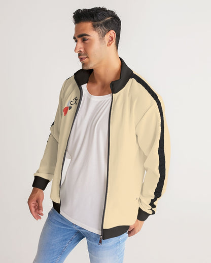 Wheat Men's All-Over Print Stripe Sleeve Track Jacket