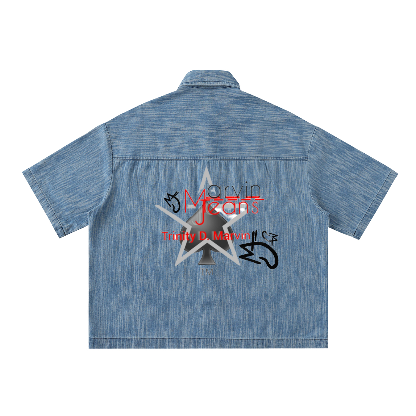 Distressed Wash Short-Sleeve Shirt