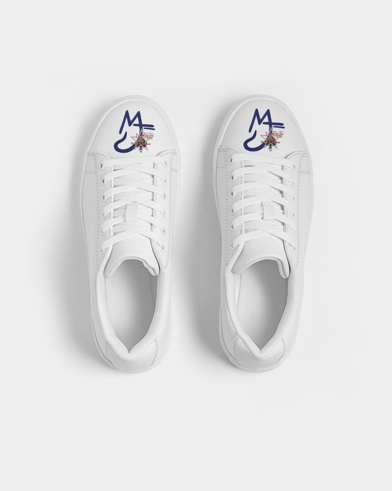 All white 100 Faux-Leather Sneaker