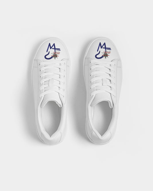 All white 100 Faux-Leather Sneaker