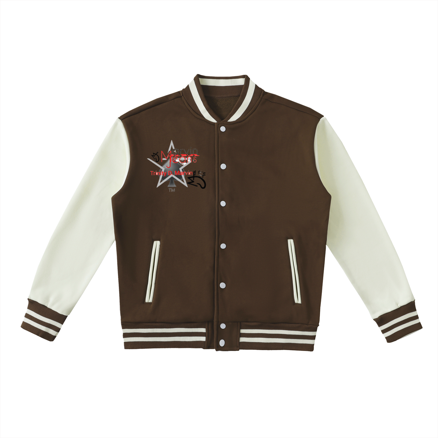 Two-Tone Fleeced Varsity Jacket