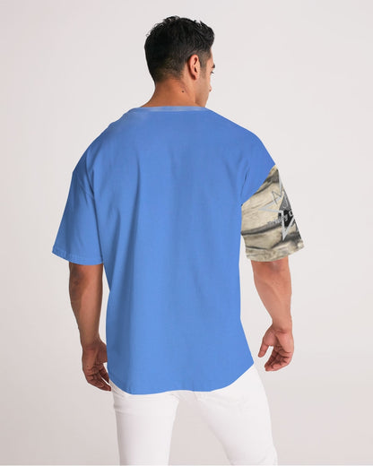 Kingly Blue  Men's All-Over Print Premium Heavyweight Tee