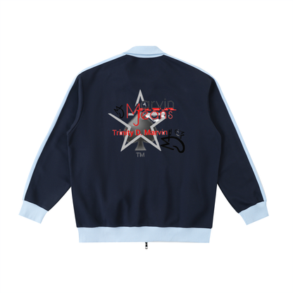 Contrast Trim Stand Collar Jacket