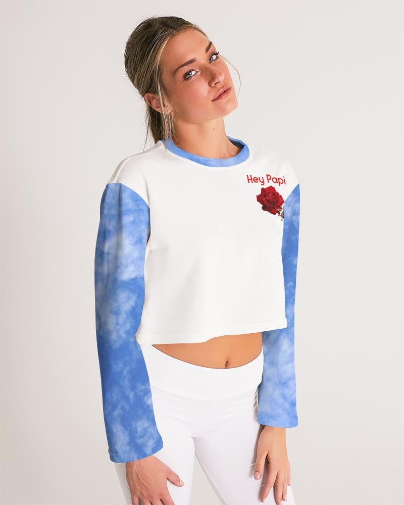 Hey Papi BY MARVIN JEANS Women's All-Over Print Cropped Sweatshirt