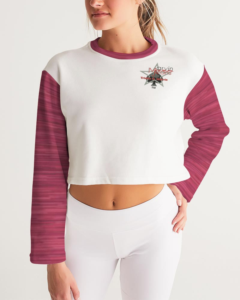 New Legacy by Trinity D Marvin and Marvin jeans Women's All-Over Print Cropped Sweatshirt