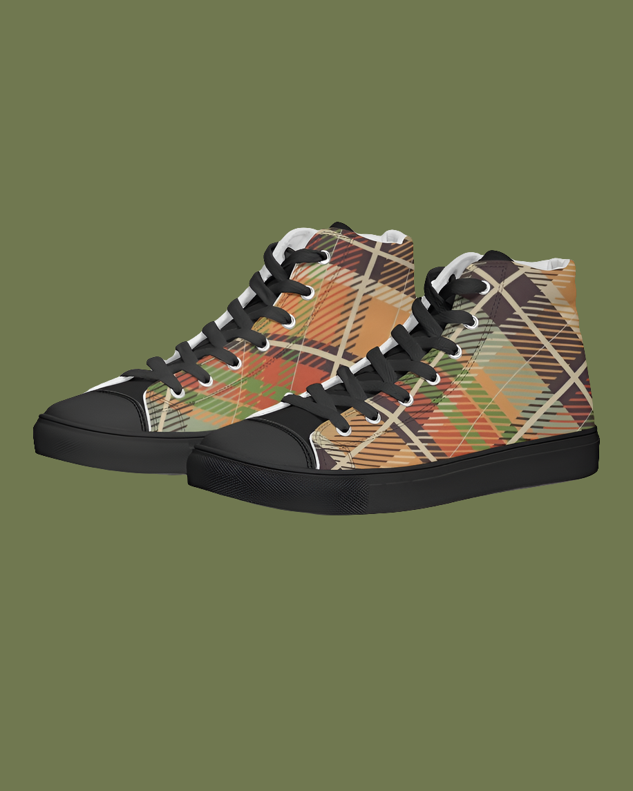"No logo's" Men's Hightop Canvas Shoe - Black