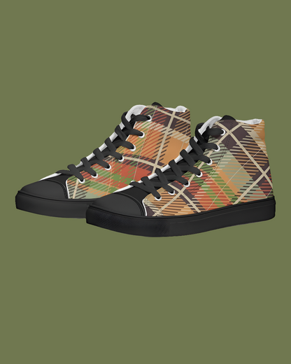 "No logo's" Men's Hightop Canvas Shoe - Black