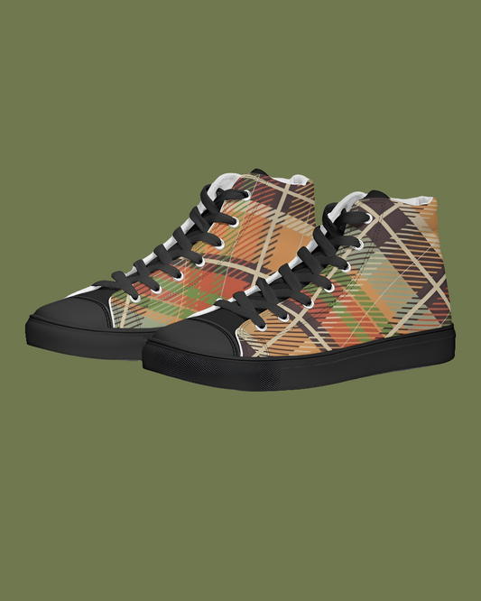 "No logo's" Men's Hightop Canvas Shoe - Black