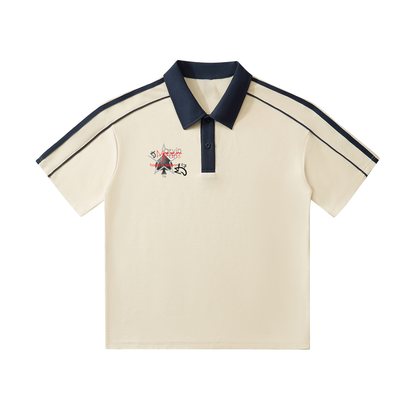 Contrast Collar Short-Sleeve Polo Shirt