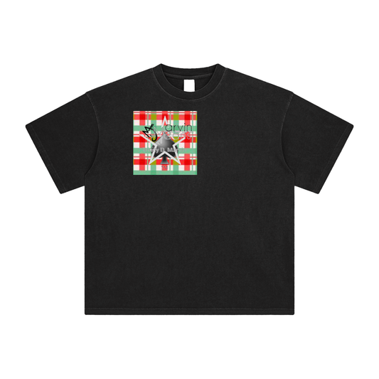 Color Grid Enzyme Washed T-Shirt