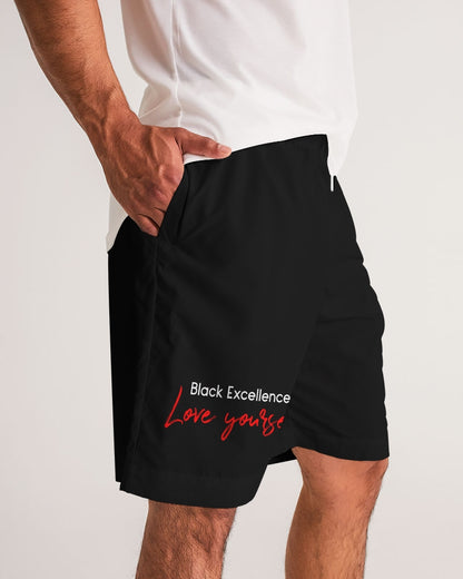 Black Excellence Men's All-Over Print Jogger Shorts