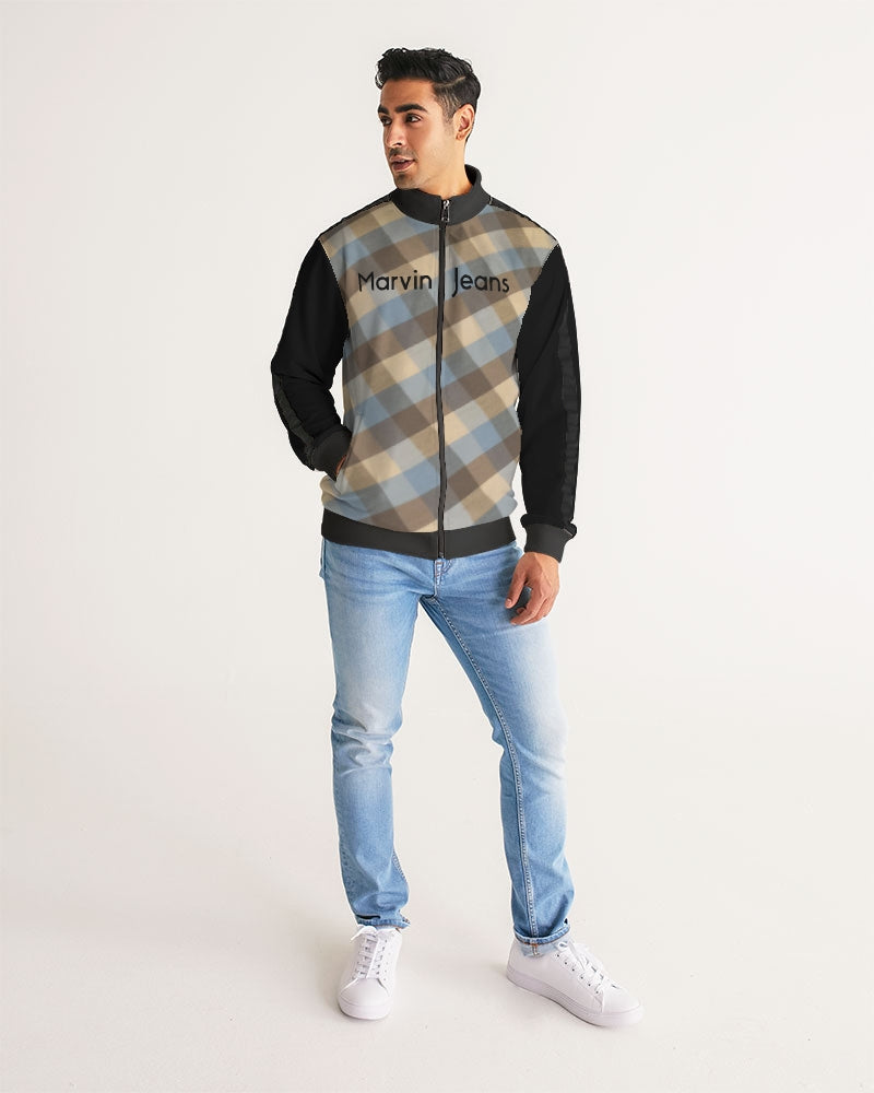 @plaids MJ black  Men's All-Over Print Stripe Sleeve Track Jacket