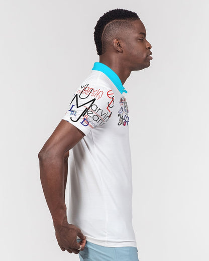 Logo's  Men's All-Over Print Slim Fit Short Sleeve Polo